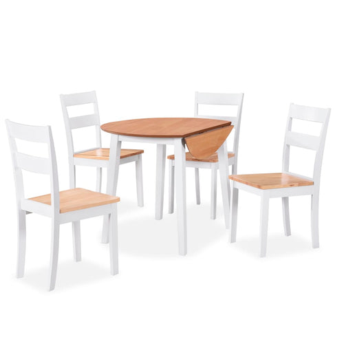 Maison Madeleine -  Dining Set 5 Pieces MDF and Rubberwood White